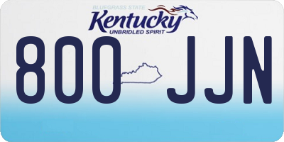 KY license plate 800JJN