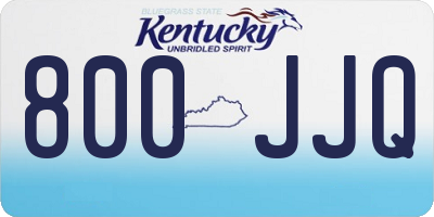 KY license plate 800JJQ