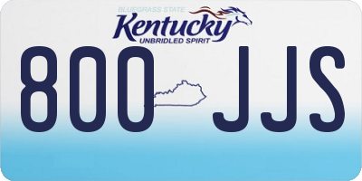 KY license plate 800JJS
