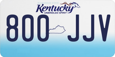 KY license plate 800JJV