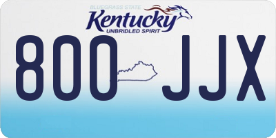 KY license plate 800JJX