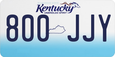 KY license plate 800JJY