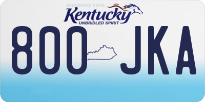 KY license plate 800JKA