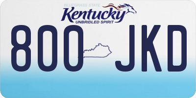 KY license plate 800JKD
