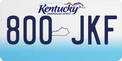 KY license plate 800JKF