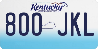 KY license plate 800JKL