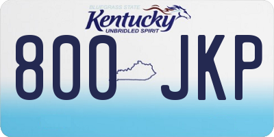 KY license plate 800JKP