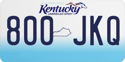 KY license plate 800JKQ