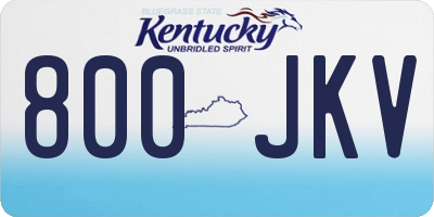 KY license plate 800JKV