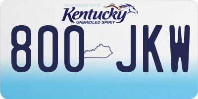 KY license plate 800JKW