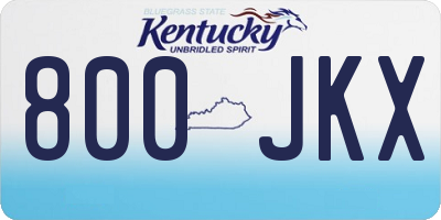 KY license plate 800JKX
