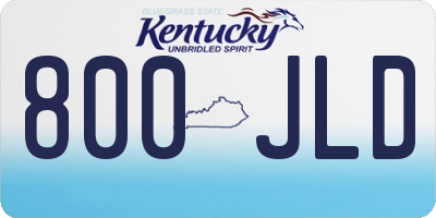 KY license plate 800JLD