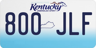 KY license plate 800JLF