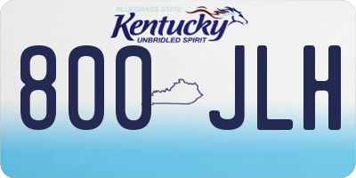 KY license plate 800JLH