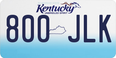 KY license plate 800JLK