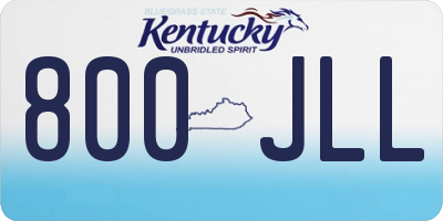 KY license plate 800JLL