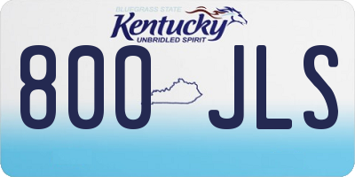 KY license plate 800JLS