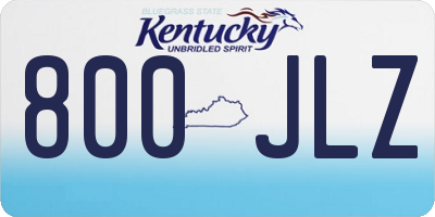 KY license plate 800JLZ