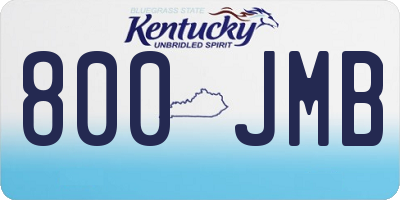 KY license plate 800JMB