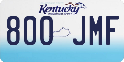 KY license plate 800JMF