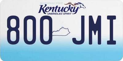 KY license plate 800JMI