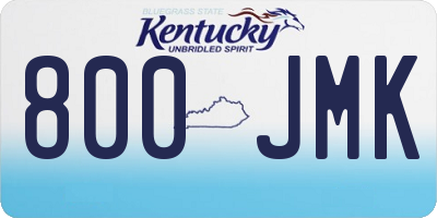 KY license plate 800JMK