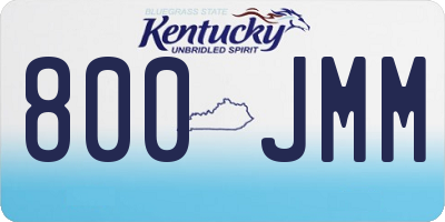 KY license plate 800JMM