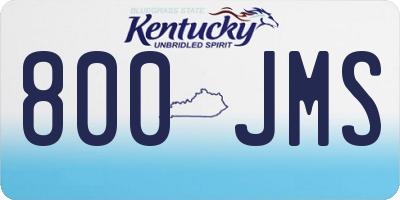 KY license plate 800JMS