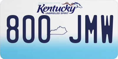 KY license plate 800JMW