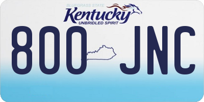 KY license plate 800JNC