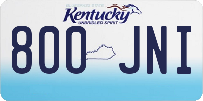 KY license plate 800JNI