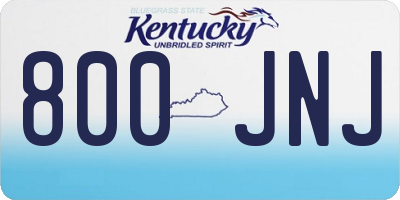 KY license plate 800JNJ