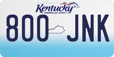 KY license plate 800JNK