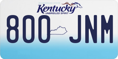 KY license plate 800JNM