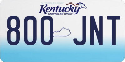 KY license plate 800JNT