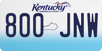 KY license plate 800JNW
