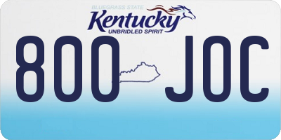 KY license plate 800JOC