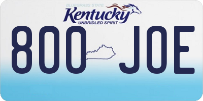 KY license plate 800JOE