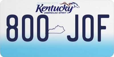KY license plate 800JOF