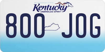 KY license plate 800JOG