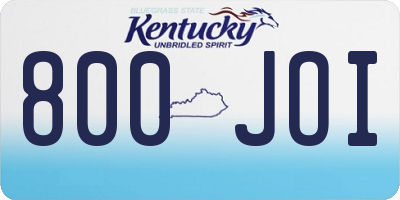 KY license plate 800JOI