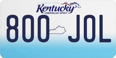 KY license plate 800JOL