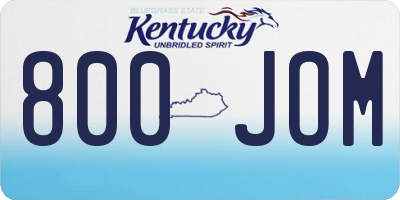 KY license plate 800JOM