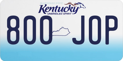 KY license plate 800JOP