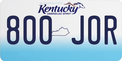 KY license plate 800JOR