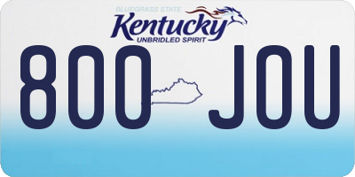 KY license plate 800JOU