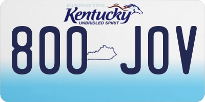 KY license plate 800JOV