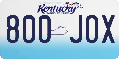 KY license plate 800JOX