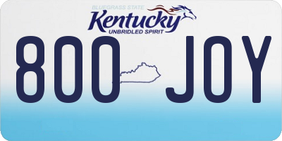 KY license plate 800JOY