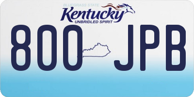 KY license plate 800JPB